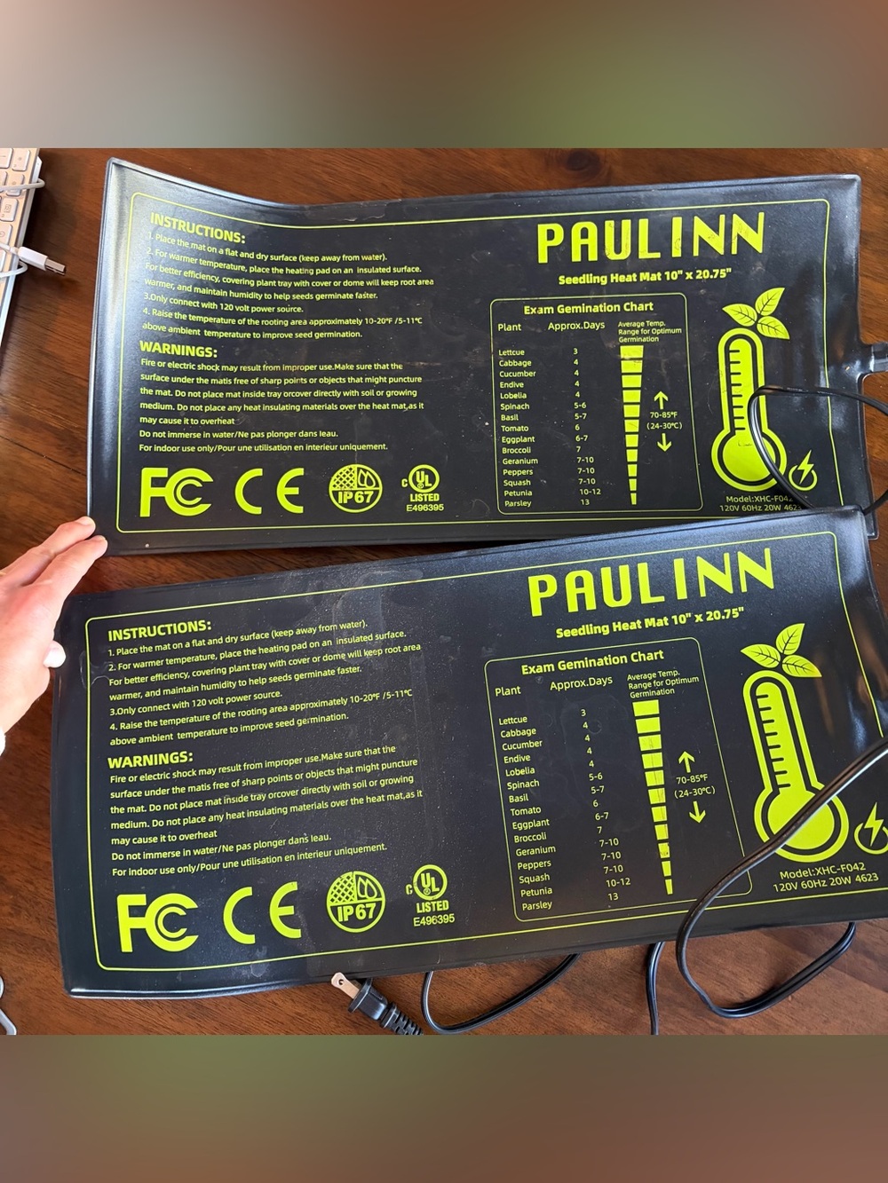 PAULINN Seedling Heat Mat 2 Pack - 10x20.75”